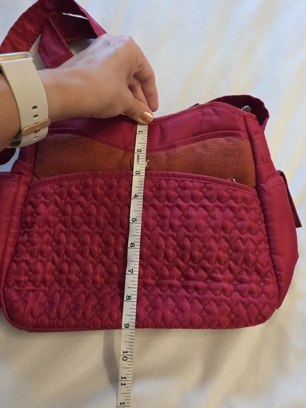 Lug Quilted Crossbody Bag in Deep Red